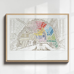 Vintage Amsterdam Map Print, Amsterdam City Wall Art Printable, Vintage Map of Amsterdam Poster, History Buff Gift, Antique Dutch Map Art