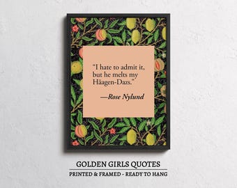 Framed Golden Girls Wall Art Print, Funny Golden Girls Quotes, Golden Girls Gifts Decor, Funny TV Show Quote, The Golden Girls Party Decor