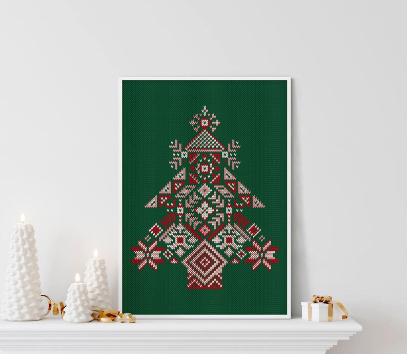 Christmas Tree Wall Art, Christmas Decor, Holiday Decoration, Kitschmas