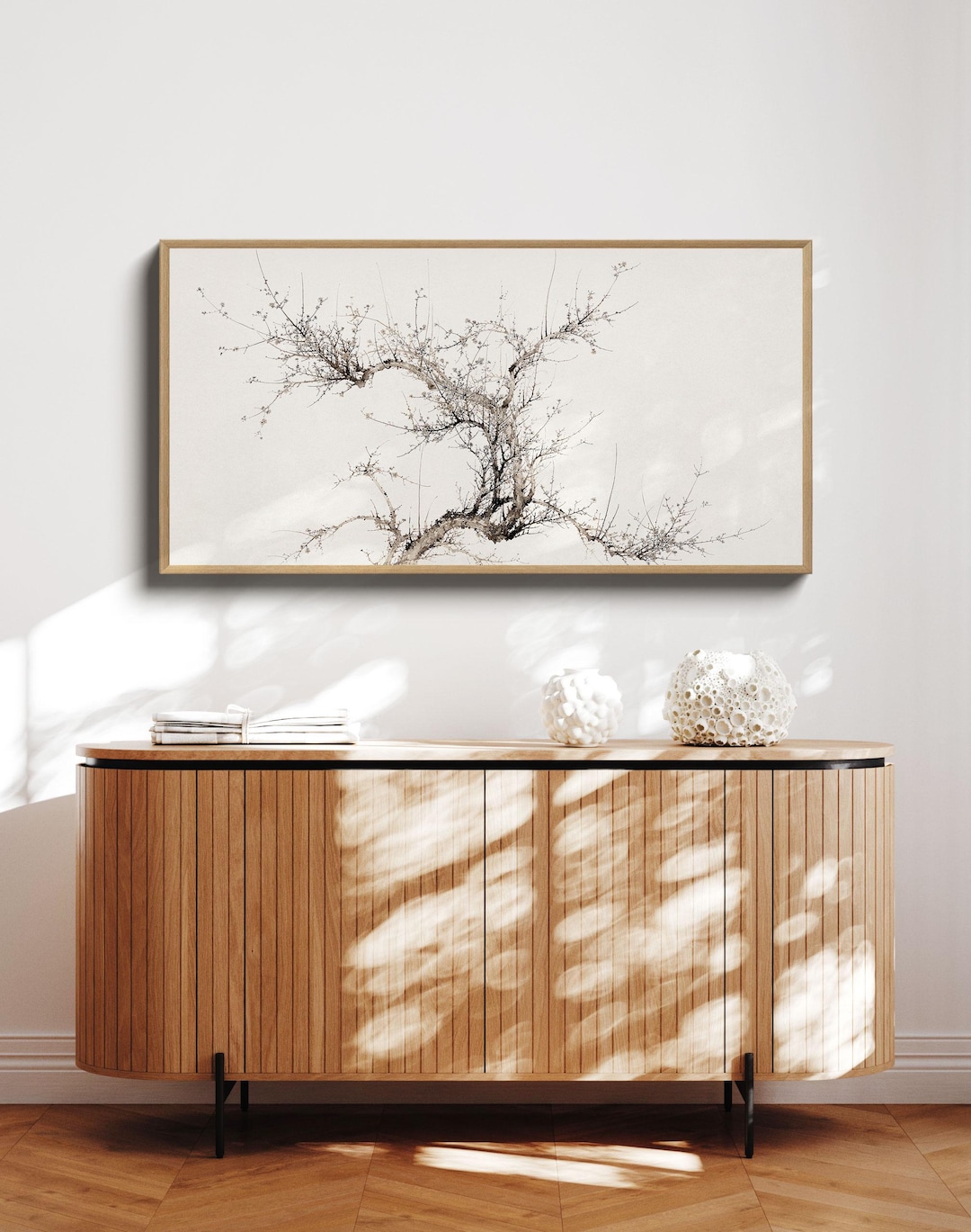 洋書 an Asian spirit in contemporary design Long Horizontal Japandi Wall Art, Wabi Sabi Large Wall Art