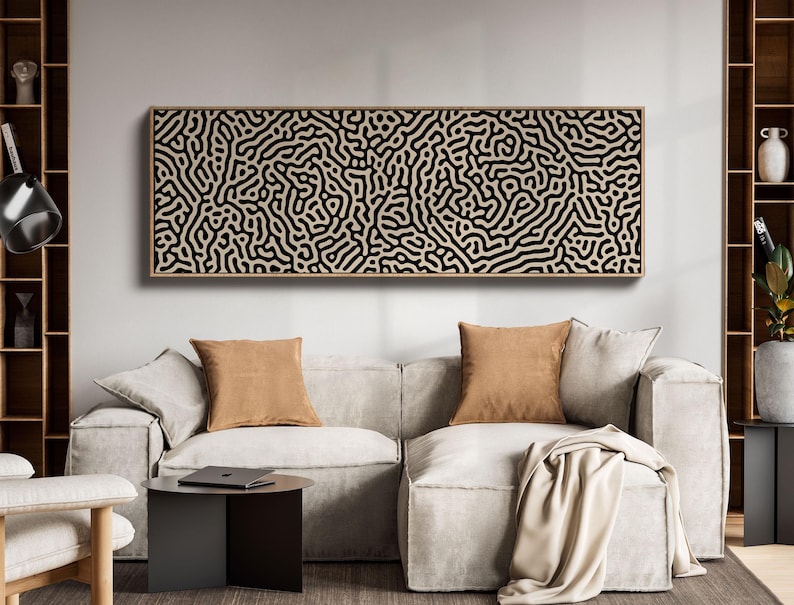 Long Horizontal Wall Art, Huge 3x9 Feet Panoramic Print, Mid Century Modern Wall Art Over the Bed, Above Couch Art, Above the Bed Decor