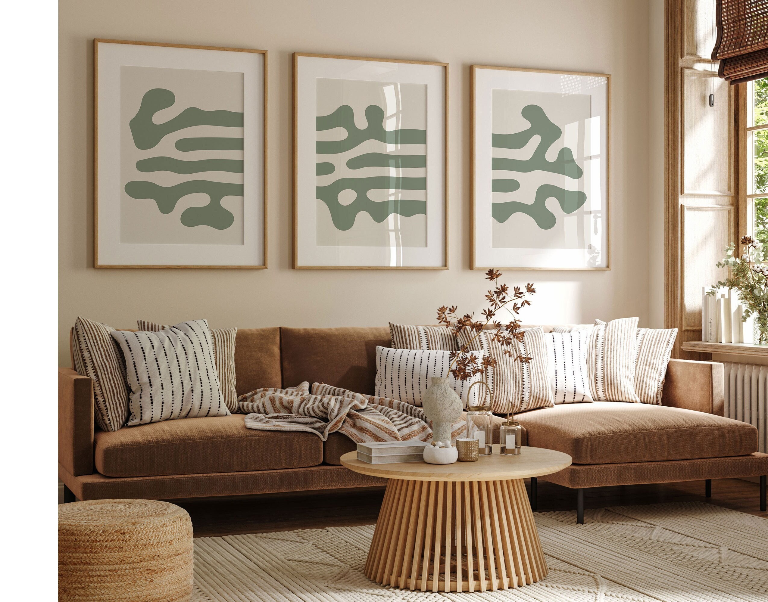 Sage Green Wall Art, Sage Green Gallery Wall Set, 3 Piece Wall Art, Set