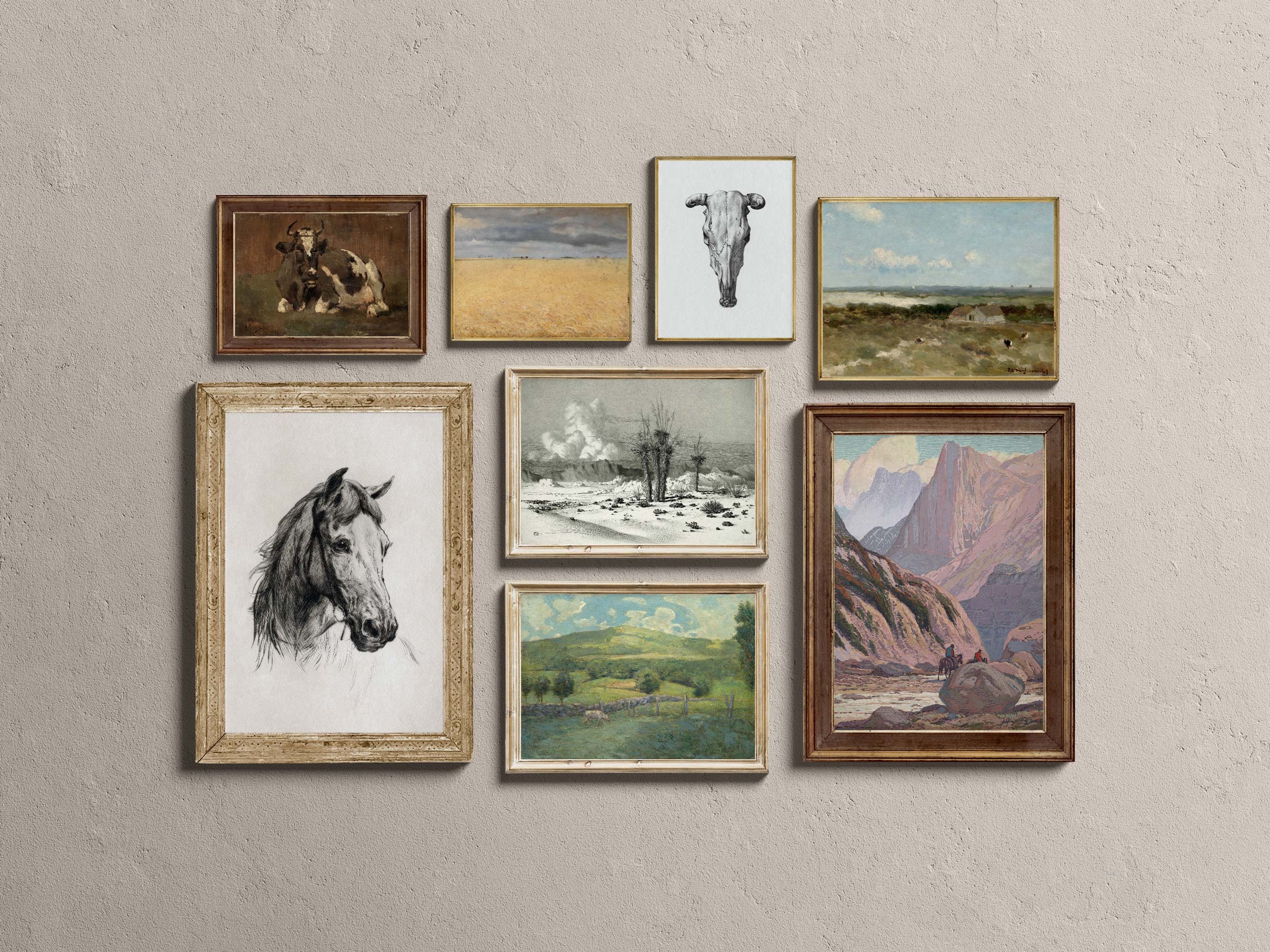 Vintage Western Wall Art, Arizona Wall Art, Southwestern Gallery Wall ...