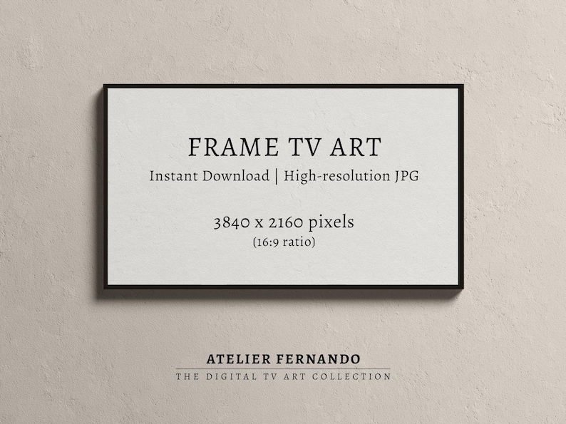 Frame TV Art High-Resolution 3840x2160 Pixels (16:9 ratio)