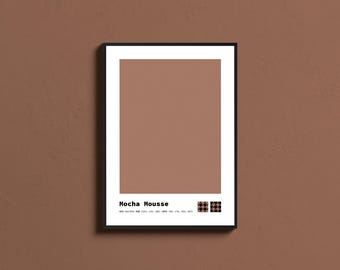 Mocha Mousse Color Of The Year 2025, Mocha Mousse Color Swatch Wall Art, Color Block Print, Printable Poster, Digital Download