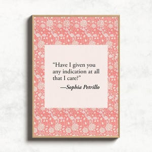 Golden Girls Quote Wall Art, Funny Golden Girls Wall Art Print, Golden Girls Gifts, Sophia Petrillo Sarcastic Quotes Poster Funny Home Decor