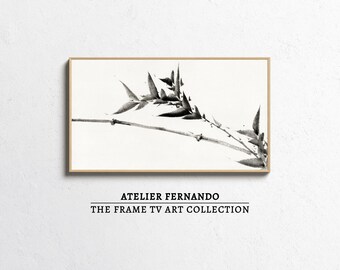 Wabi Sabi Frame TV Art, Vintage Hokusai Bamboo Painting Samsung Frame Tv, Minimalist Art for Hisense Canvas TV, Best Frame Tv Art 4K