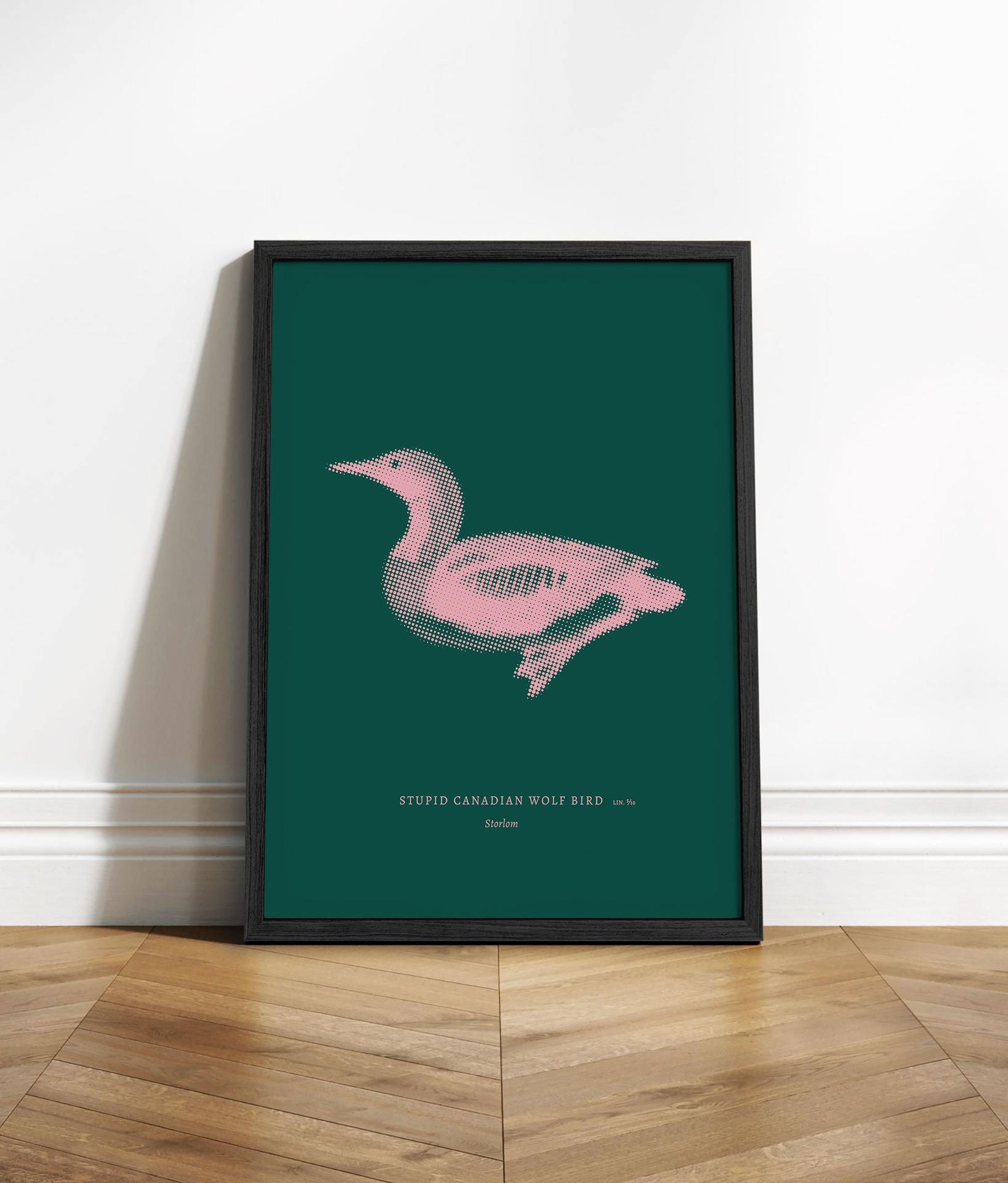 Stupid Canadian Wolf Bird Print, Loon Wall Art, Heated Rivalry