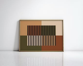 Horizontal Wall Art, Mid Century Wall Art, Mid Century Modern Wall Decor, Midcentury Above Couch Abstract Art, Extra Large MCM Wall Art