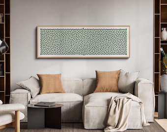 Long Narrow Wall Art, Long Horizontal Maze Wall Art, Tall Narrow Wall Art, Above Couch Bed Art, Maze Art Print, Bedroom Decor Over the Bed