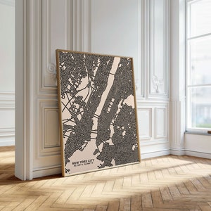 New York Wall Art, New York City Map, NYC Poster, New York Print, Minimalist NYC Map, Abstract New York Artwork, Printable New York Gifts