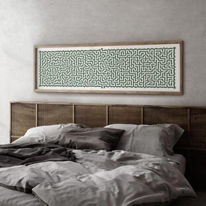 Long Narrow Wall Art, Long Horizontal Maze Wall Art, Tall Narrow Wall ...