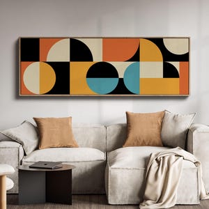 Extra Large Long Horizontal Wall Art, Oversized Tall Narrow Wall Art, Panoramic Print, Above Couch Art, Large Scale Mid Century Wall Art