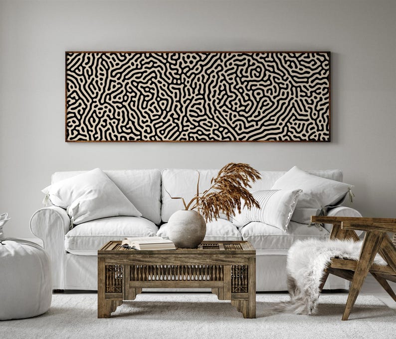 Long Horizontal Wall Art, Huge 3x9 Feet Panoramic Print, Mid Century Modern Wall Art Over the Bed, Above Couch Art, Above the Bed Decor