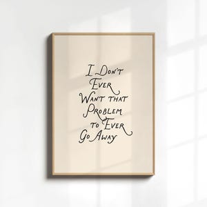 Heated Rivalry Quote Poster Print, Ilya Rozanov Shane Hollander Wall Art, Booktok Hockey Smut I Don't Ever Want That Problem to Ever Go Away