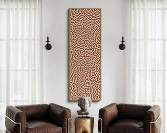 Burnt Orange Abstract Tall Narrow Wall Art Print, Long Horizontal Giclee Art Print, Extra Large Terracotta Wall Art, Rustic Orange Wall Art