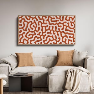 Burnt Rustic Orange Long Horizontal Wall Art, Extra Large 30x60 Inch Wide Panoramic Terracotta Wall Art, Tall Narrow Print, Trending Decor