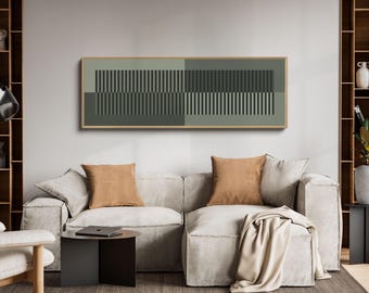 Large Wall Art Oversized Horizontal, Sage Green Wall Art, Long Horizontal Wall Art, Above Couch Art, Above Bed Art, Tall Narrow Wall Art