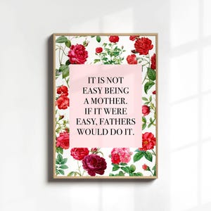 Funny Mothers Day Art, Mother&#39;s Day Printable Wall Art, Unique Gift for Mom, Wall Art for Mom Poster Print Decorations, Digital Download