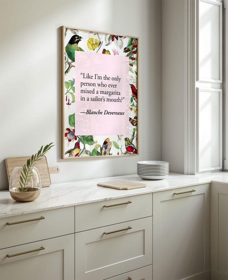 Golden Girls Funny Quotes Wall Art, Above Bar Cart Prints, Golden Girls