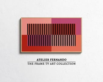 Abstract Frame TV Art, Original Mid Century Modern Artwork for Samsung The Frame TV, Living Room Geometric TV Art, Lg Digital Tv Download