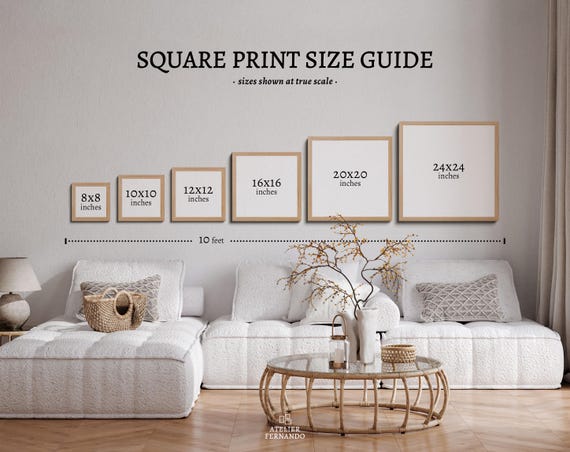 Mid Century Modern Square Wall Art Prints, Dimensional Parametric