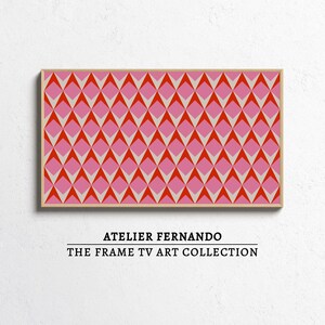 Samsung Frame TV Art, Original Pink Abstract Geometric Artwork for The Frame TV, Mid Century Modern Decor, Lg Colorful Digital Tv Art