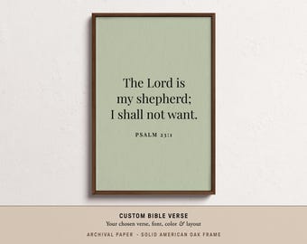 Custom Bible Verse Print, Personalized Scripture Wall Art, Framed Christian Sayings and Quotes, Baptism Gifts