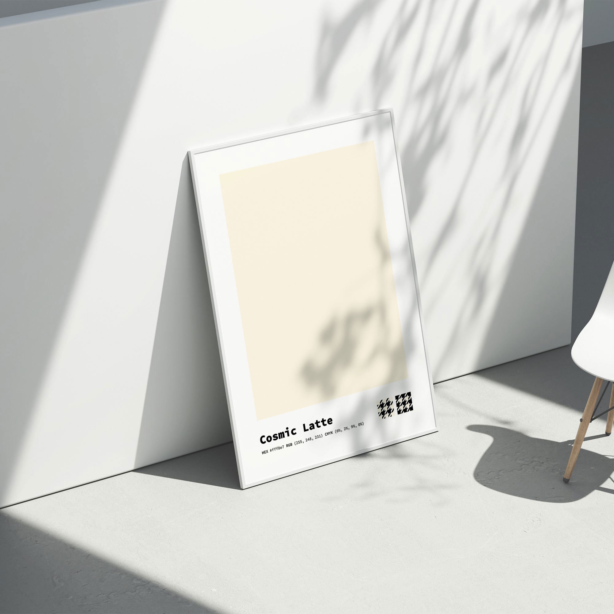 Cosmic Latte Color Swatch Poster, Cosmic Latte Wall Art, Cosmic