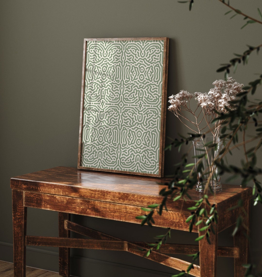 Sage Green Wall Art Abstract Printable, Sage Green Modern Wall Art