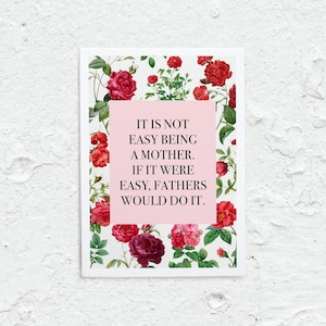 Cartão de Dia das Mães para Imprimir, Presentes DIY para o Dia das Mães, Cartão com Citação Engraçada para o Dia das Mães 5x7, Cartão de Presente para Maternidade, Carta EUA A4, Download Digital