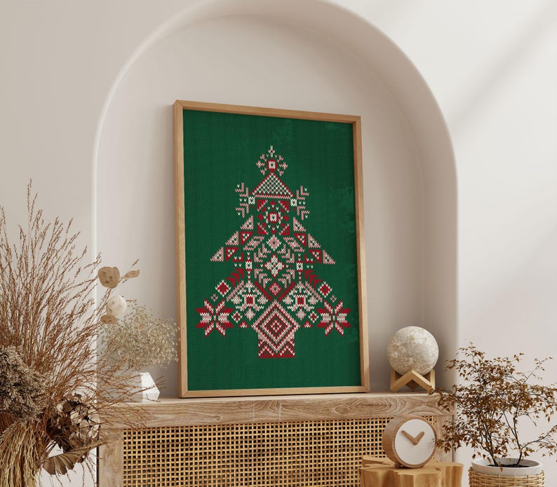Christmas Tree Wall Art, Christmas Decor, Holiday Decoration, Kitschmas