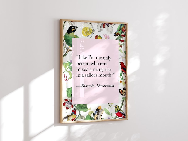 Golden Girls Funny Quotes Wall Art, Above Bar Cart Prints, Golden Girls