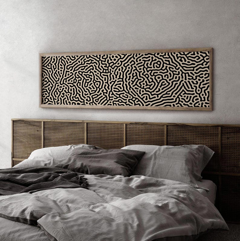 Long Horizontal Wall Art, Huge 3x9 Feet Panoramic Print, Mid Century Modern Wall Art Over the Bed, Above Couch Art, Above the Bed Decor