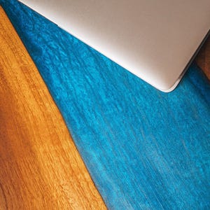 Custom Epoxy River Standing Desk, Live Edge Walnut Solid Wood Desk Top, Epoxy Resin Walnut Stand up Desk, Home Office Handmade Furniture image 6