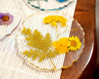 Coaster floral en résine époxy, cadeau de mariage unique, cadeaux d’anniversaire pour les couples, cadeaux de nouveaux mariés, cadeau pour elle, cadeau de fiançailles