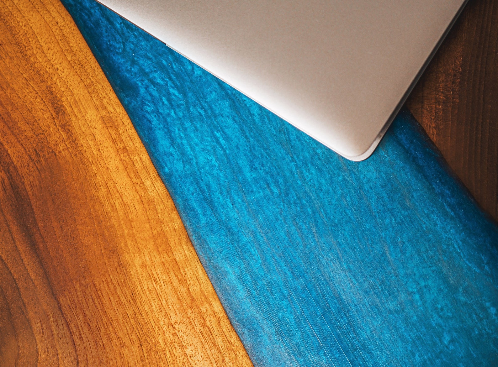 Resin Epoxy Walnut Side Desk Solid Wood Desk Top Epoxy Etsy