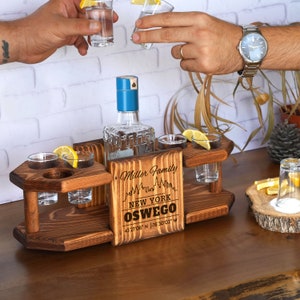 Planche à shots de tequila, carte de l'état, cadeau de pendaison de crémaillère personnalisé, cadeau personnalisé pour une maison neuve, cadeau de mariage, cadeau de Noël, idée cadeau personnalisée