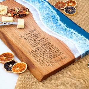 Handgeschreven receptenbord, aangepast epoxybord, Moederdagcadeau, aangepast moedercadeau, omacadeaus, receptbord hars, cadeaus schoonmoeder