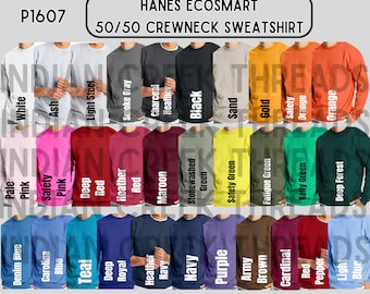 Carta de colores de maqueta de sudadera con cuello redondo Ecosmart de Hanes