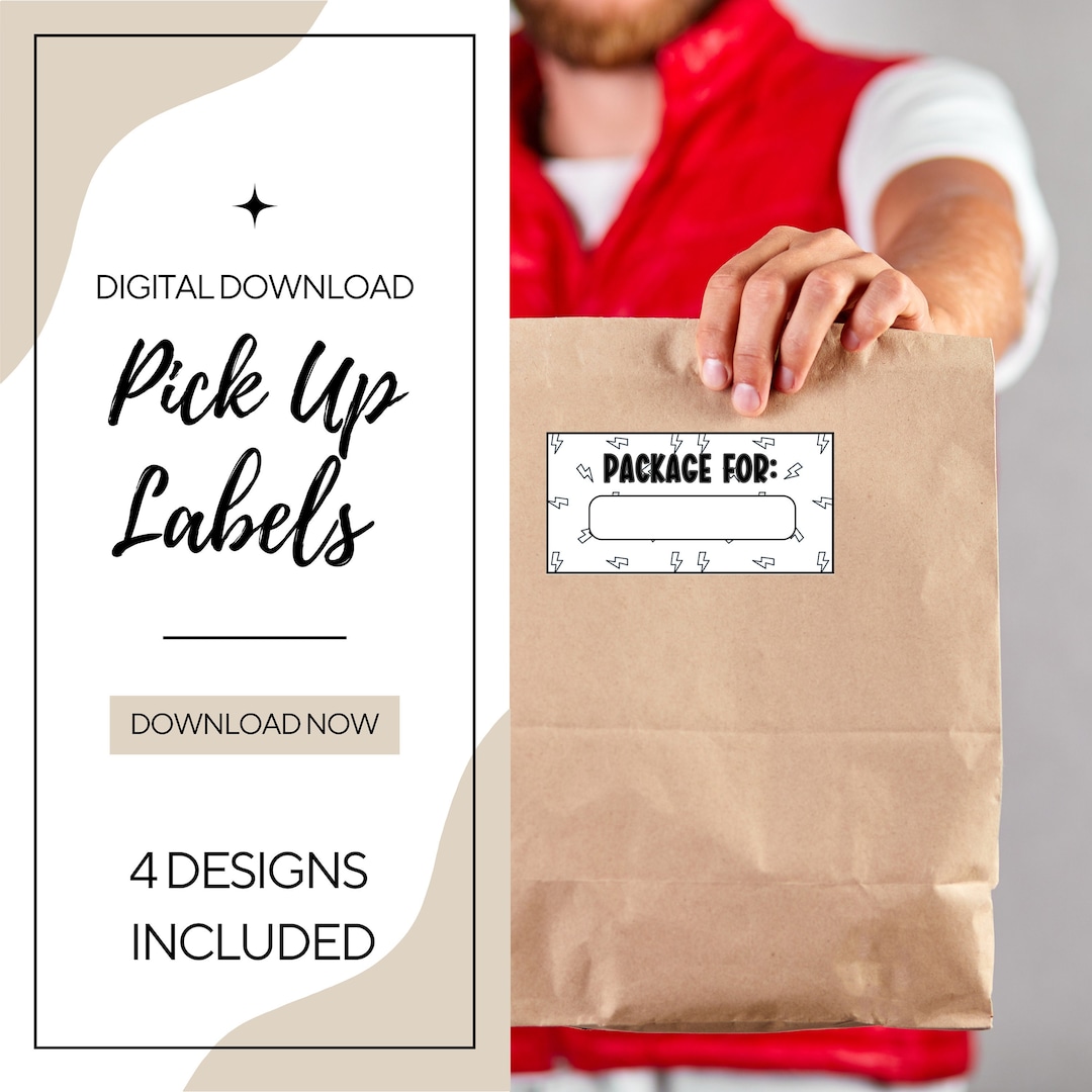 Pick up Sticker Label for Thermal Printer PNG, Custom Order Pick up ...