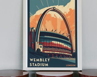 Wembley Stadium Print | London Landmark Poster | Football Wall Art | Digital Download