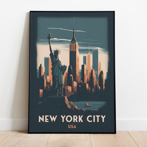 New York City Travel Poster | USA | Retro Wall Art | Home Decor | Unique Gift Idea | 12"x18"