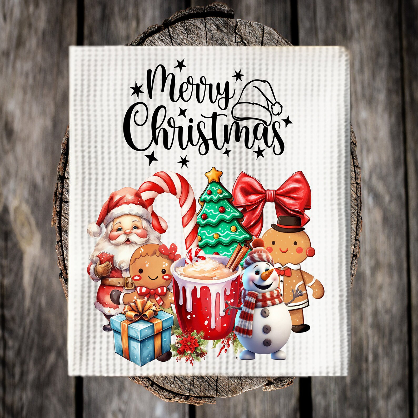 Funny Christmas Kitchen Dish Towel, Dear Santa Humorous Christmas Gift,  Small White Elephant Christmas Gift