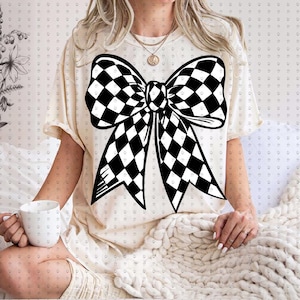 Checkered coquette bow png sublimation design download, race day png, race png, checkered bow png, sublimate designs download