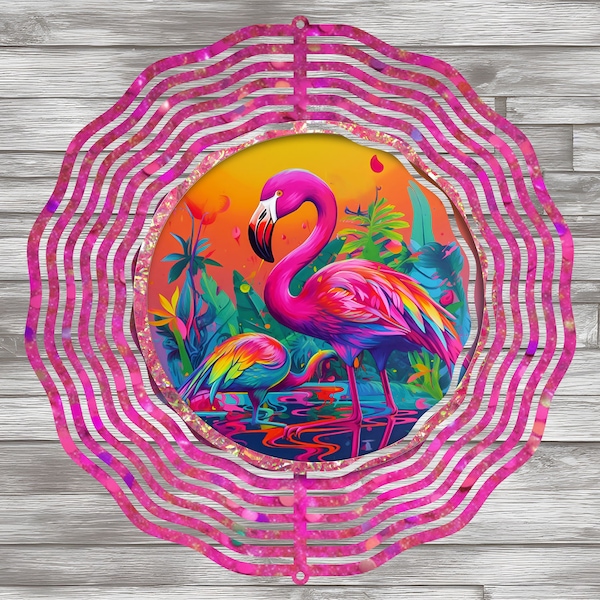 10in. Flamingo wind spinner digital Digital Download PNG for Sublimation