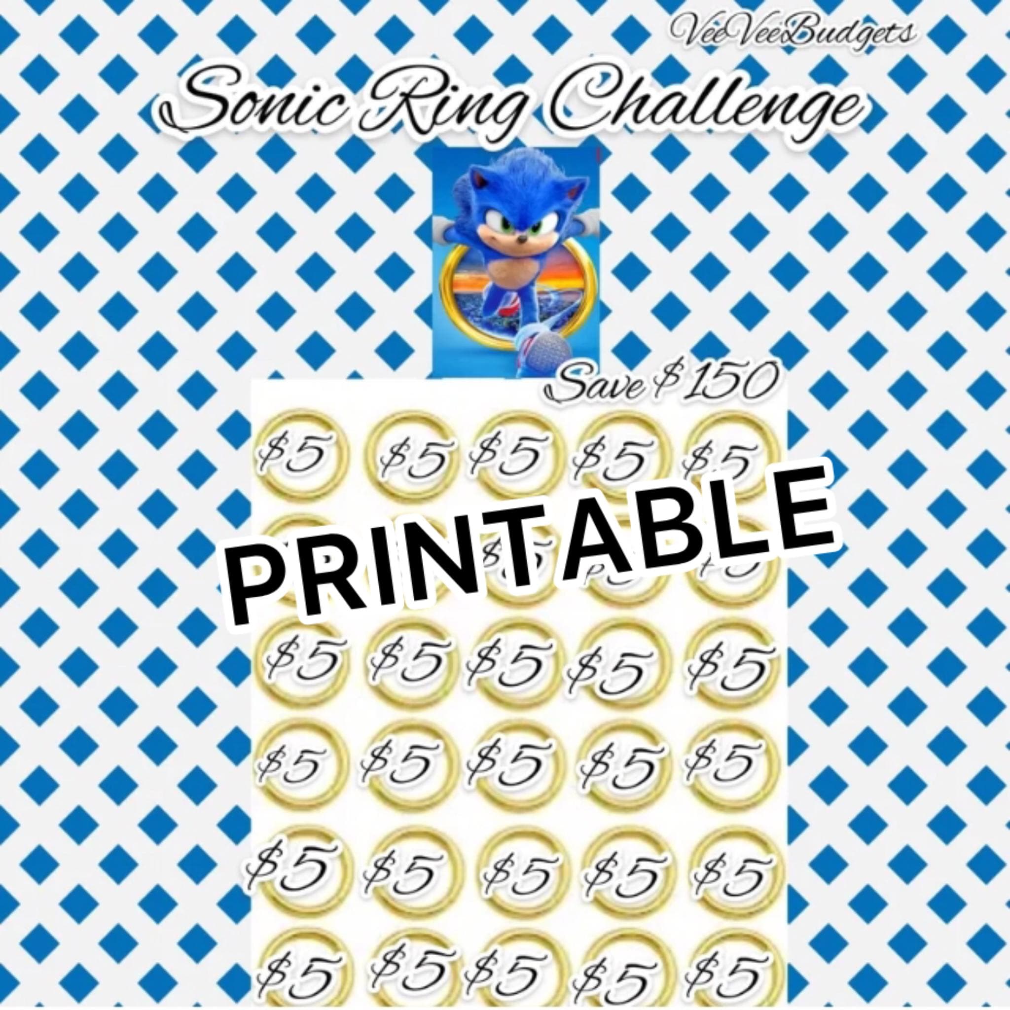 PRINTABLE Sonic Rings Challenge- Collect the Rings - Etsy Israel