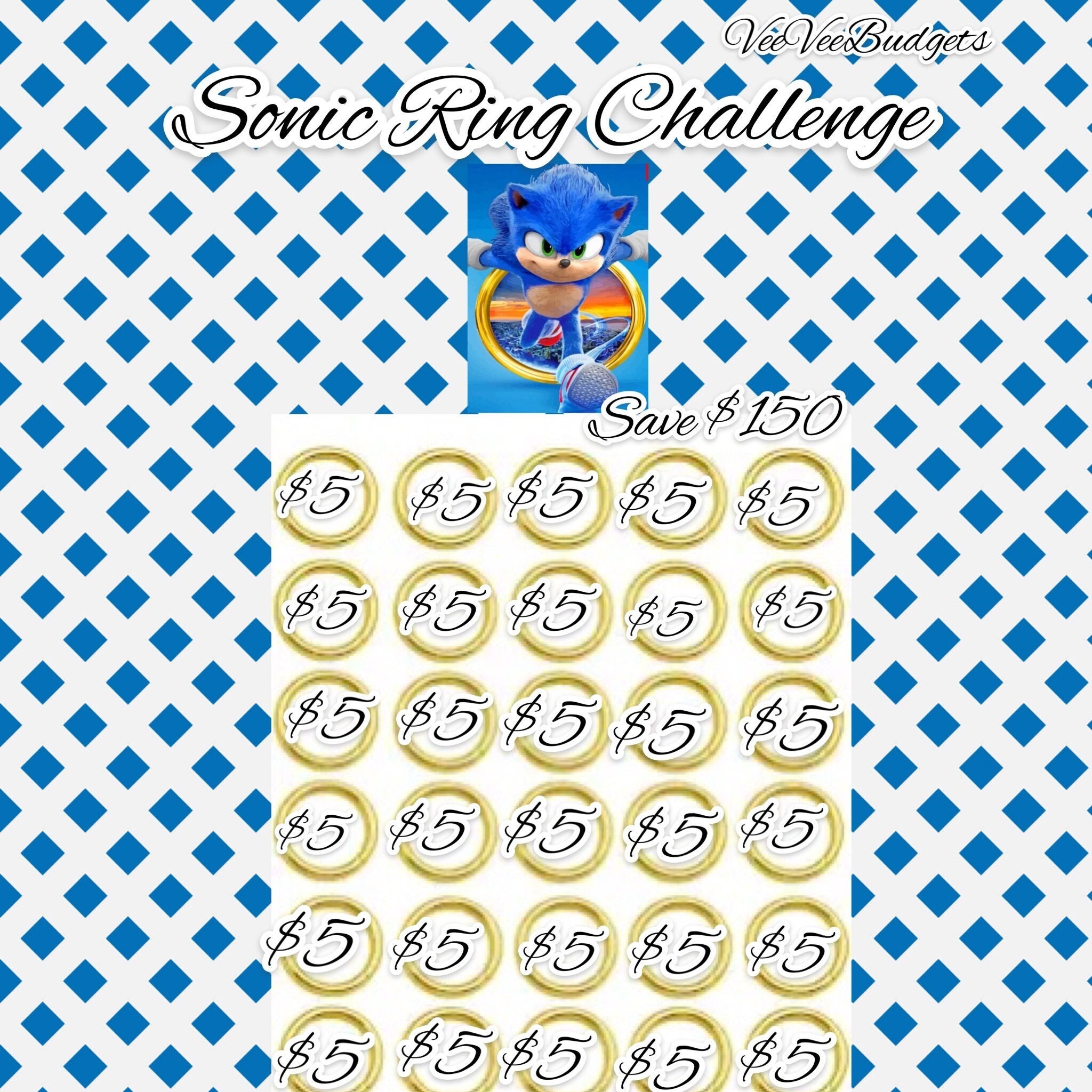 Sonic Rings Challenge Collect the Rings Etsy