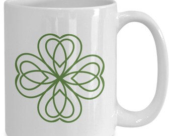 Irish Heart Mug | Drinkware | Personalized Mug | custom quote mug | Customized Mug | leaf clover mug | funny coffee mug | autumn leaves mug