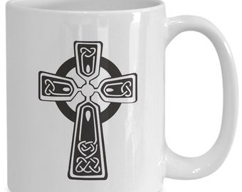 Well Into My Cups - Novelty Coffee Mug, 11 & 15oz, Celtic Cross